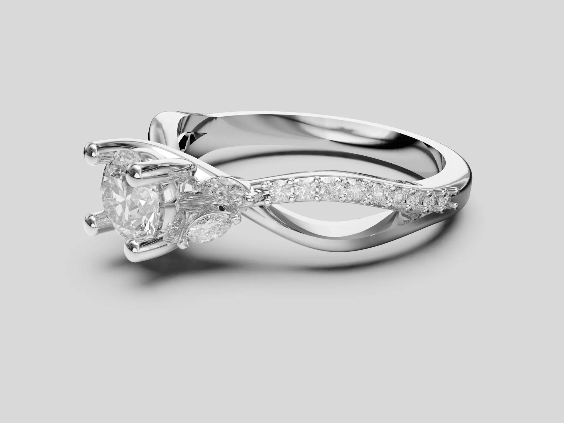Engagement ring 3D print model_2