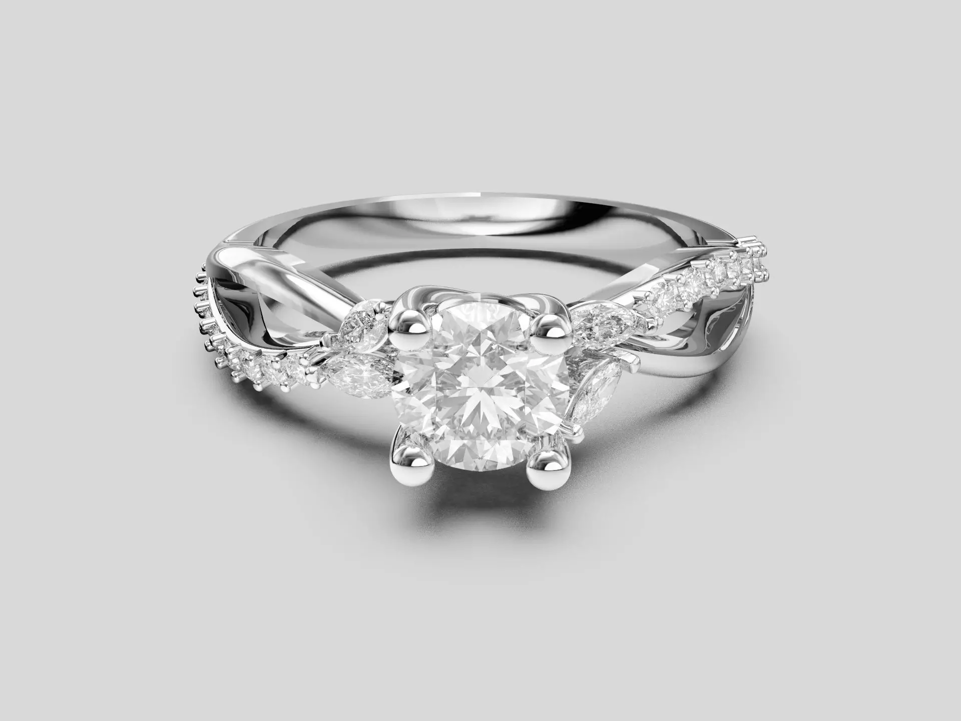 Engagement ring 3D print model_5
