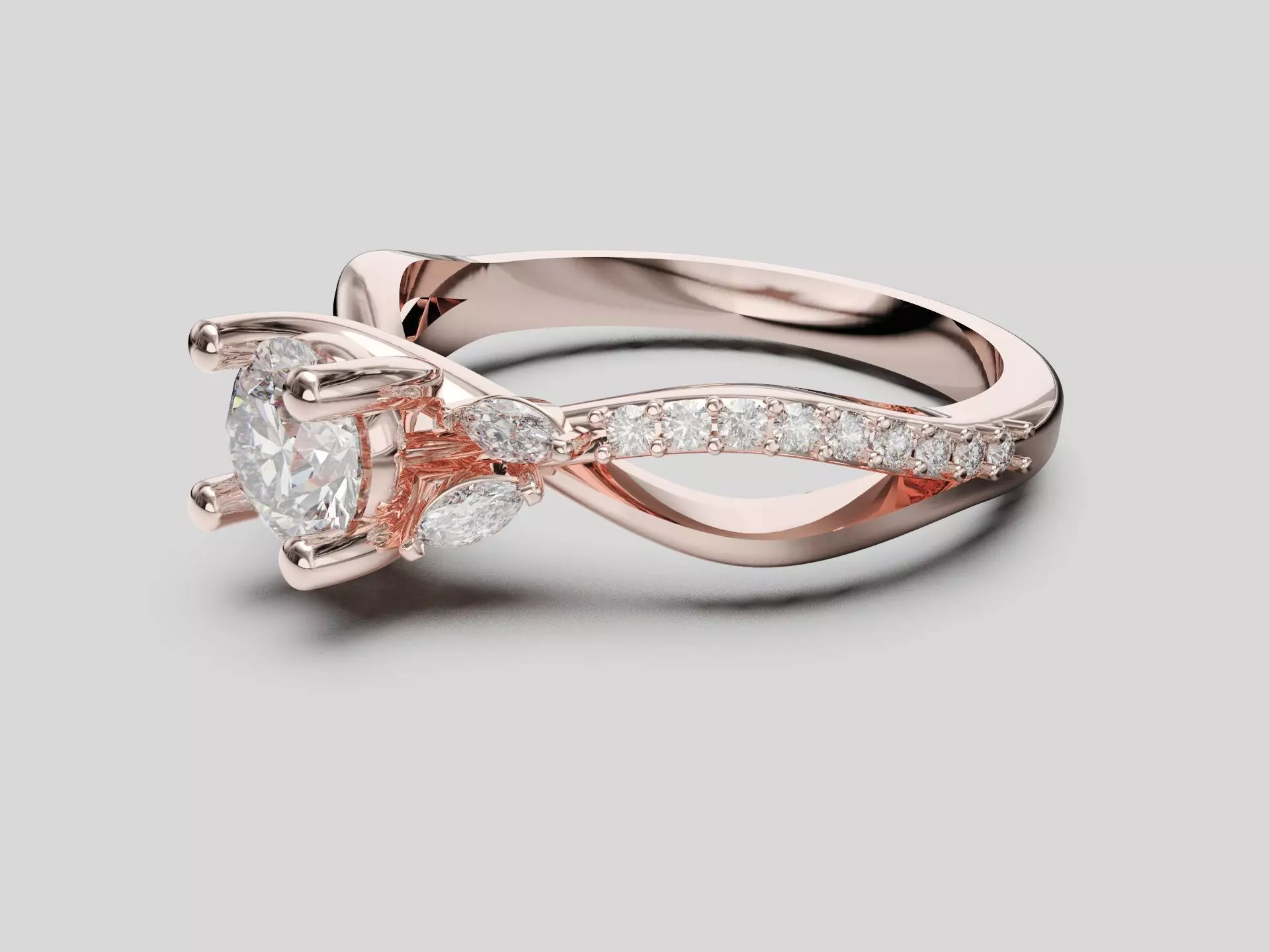 Engagement ring 3D print model_1