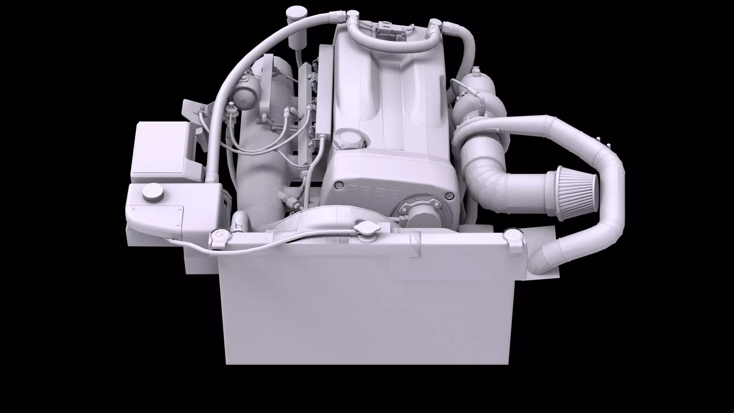 RB26 Inline 6 600Hp Turbonetics Engine Low-poly 3D model_7