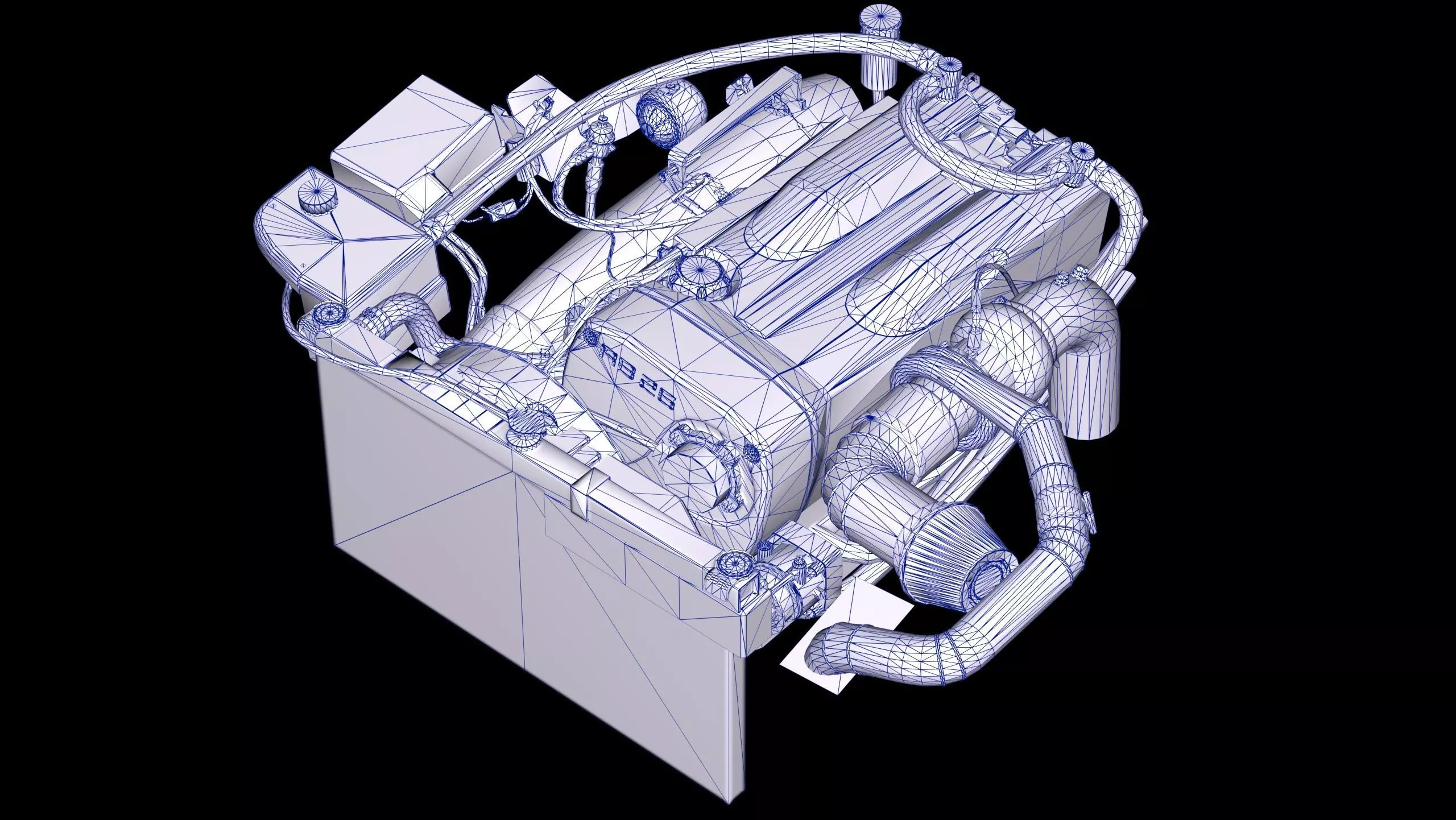 RB26 Inline 6 600Hp Turbonetics Engine Low-poly 3D model_12