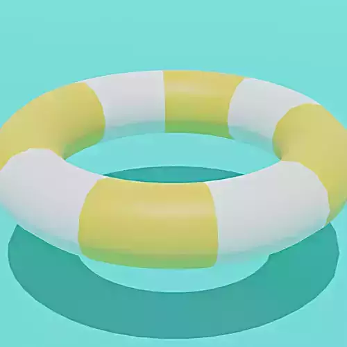 Low Poly Summer Tube Stylized Pool Float 3D Model