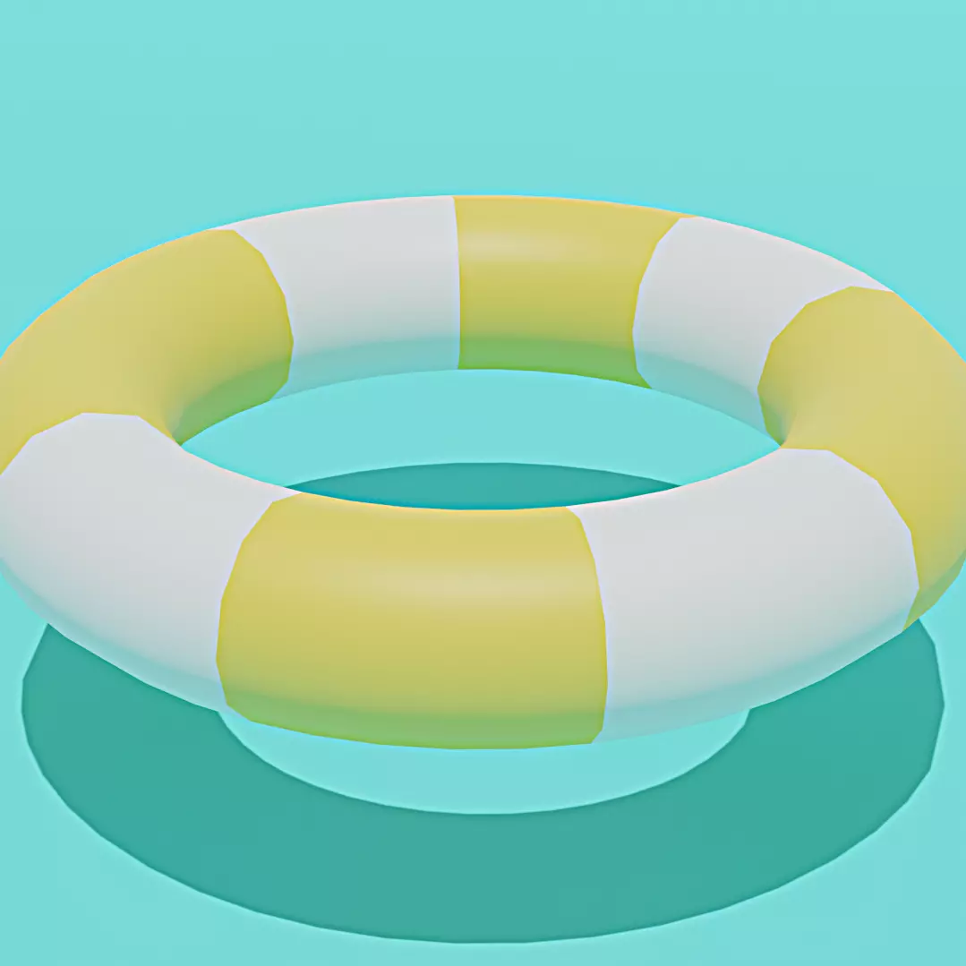 Low Poly Summer Tube Stylized Pool Float 3D Model Low-poly 3D model