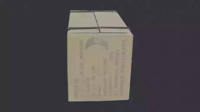 Strapped Cardboard Shipping Box with Printed Text