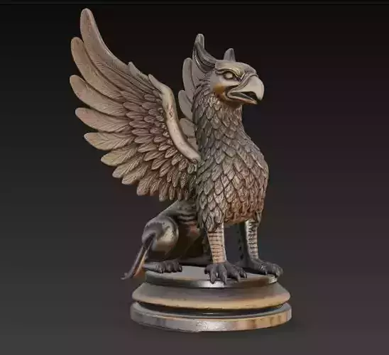 The Regal Griffin Statue Combines Eagle and Lion Features