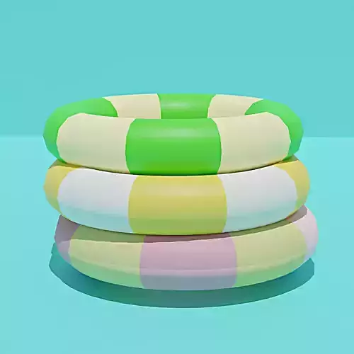 Low Poly Inflatable Tube Pack Stylized 3D Model 3 Variants Low-poly 3D model Low Poly Inflatable Tube Pack Stylized 3D Model 3 Variants Low-poly 3D model