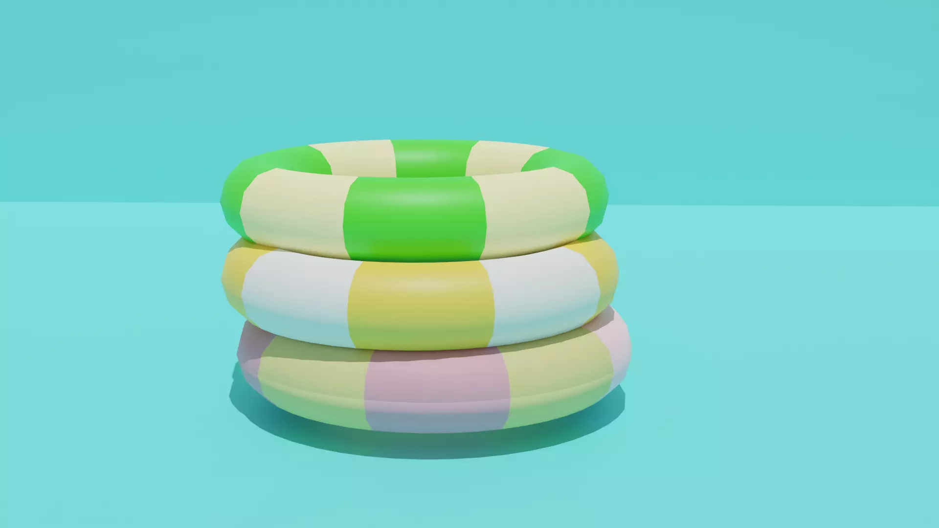 Low Poly Inflatable Tube Pack Stylized 3D Model 3 Variants Low-poly 3D model_1