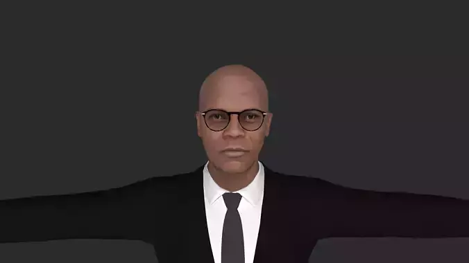 Samuel L Jackson Hyper Realistic Full Body  Rigged 3D Character 3D model