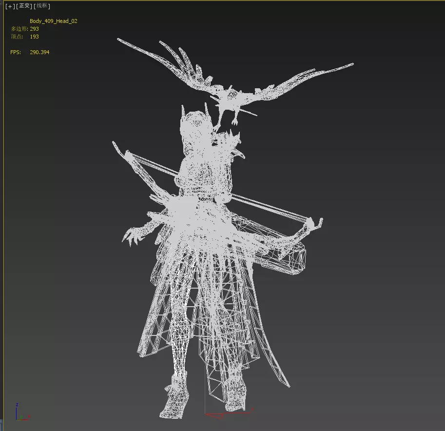 Beautiful female archer Low-poly 3D model_32