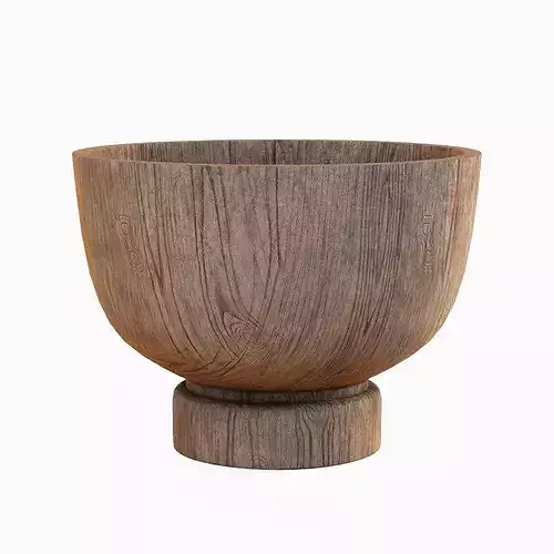 Medieval Wooden Bowl 04 Low-poly 3D model 4