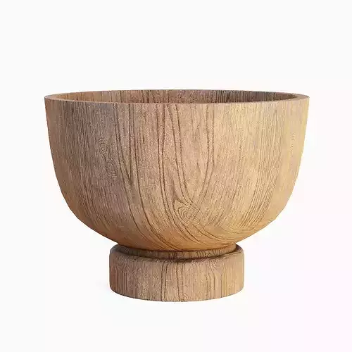 Medieval Wooden Bowl 04 Low-poly 3D model 2