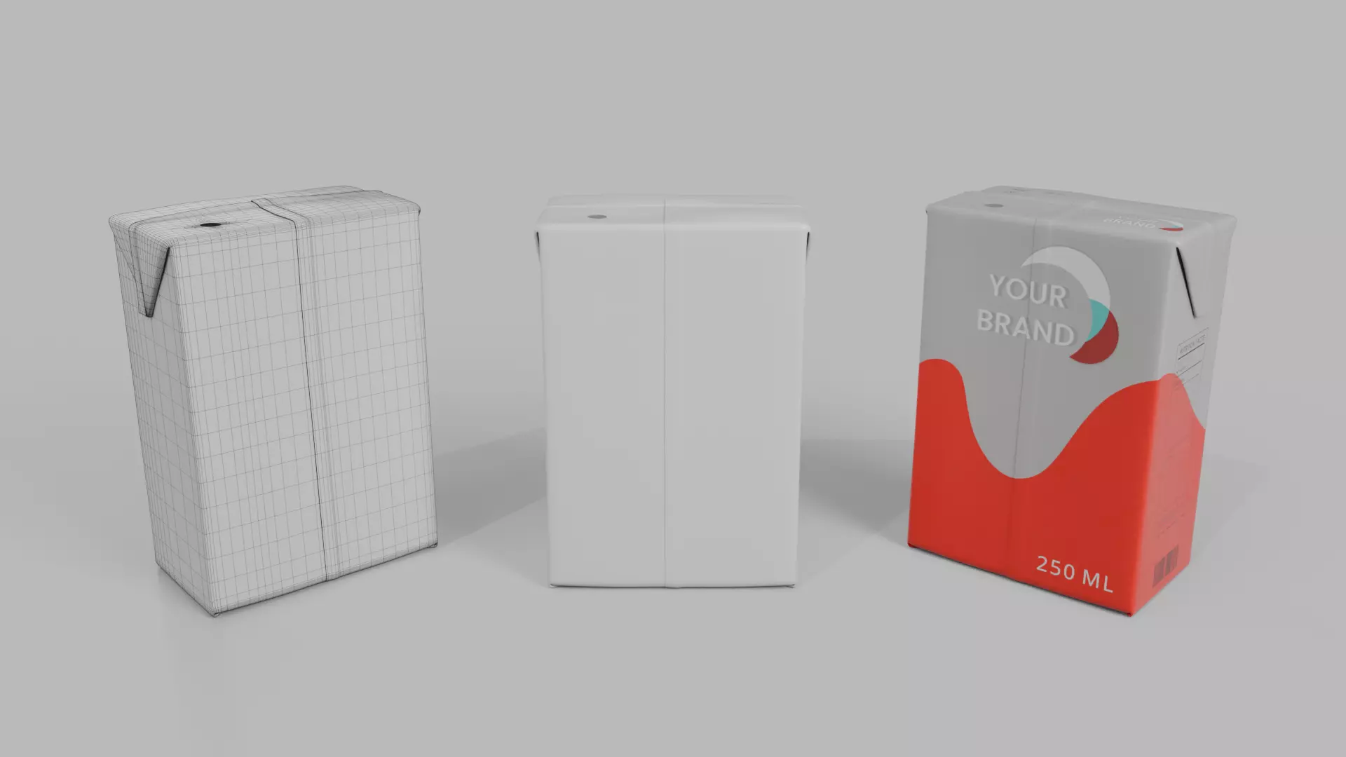 Beverage Carton Brick Full Set - Customizable Pack 3D Model Collection_49