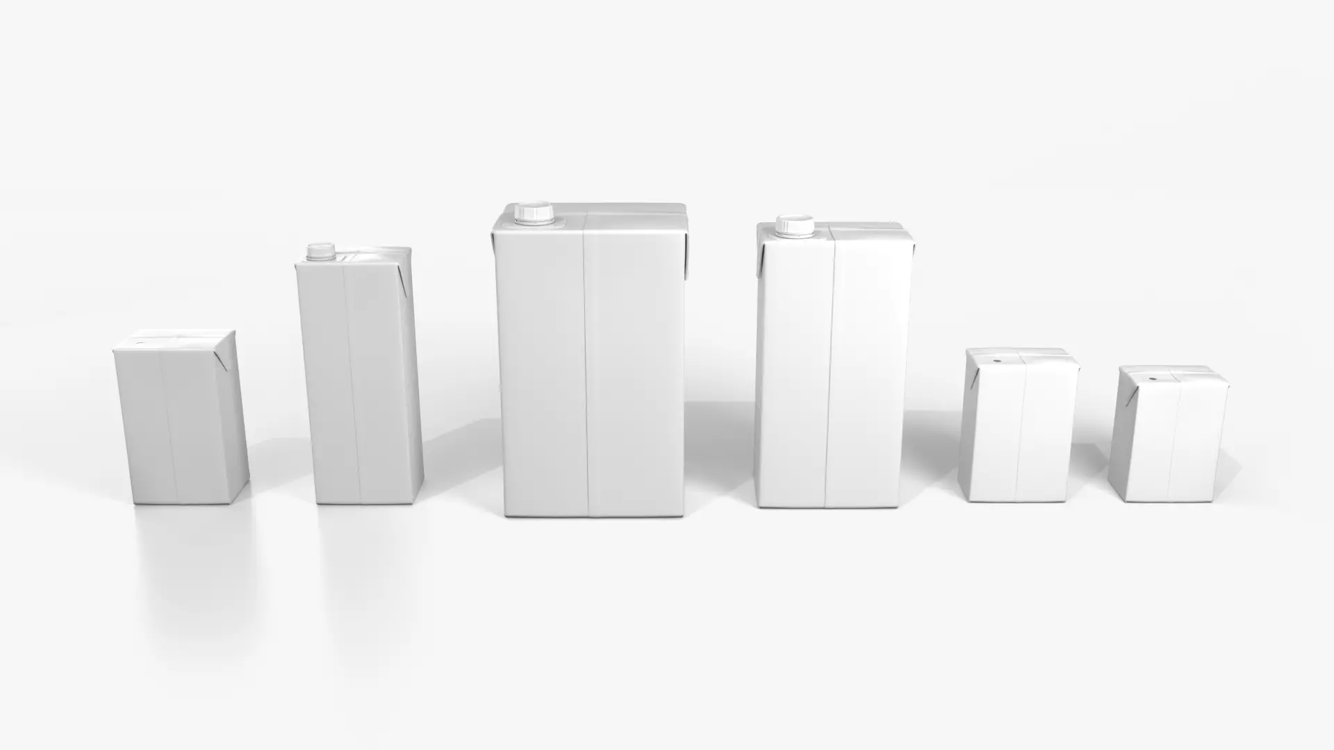 Beverage Carton Brick Full Set - Customizable Pack 3D Model Collection_11