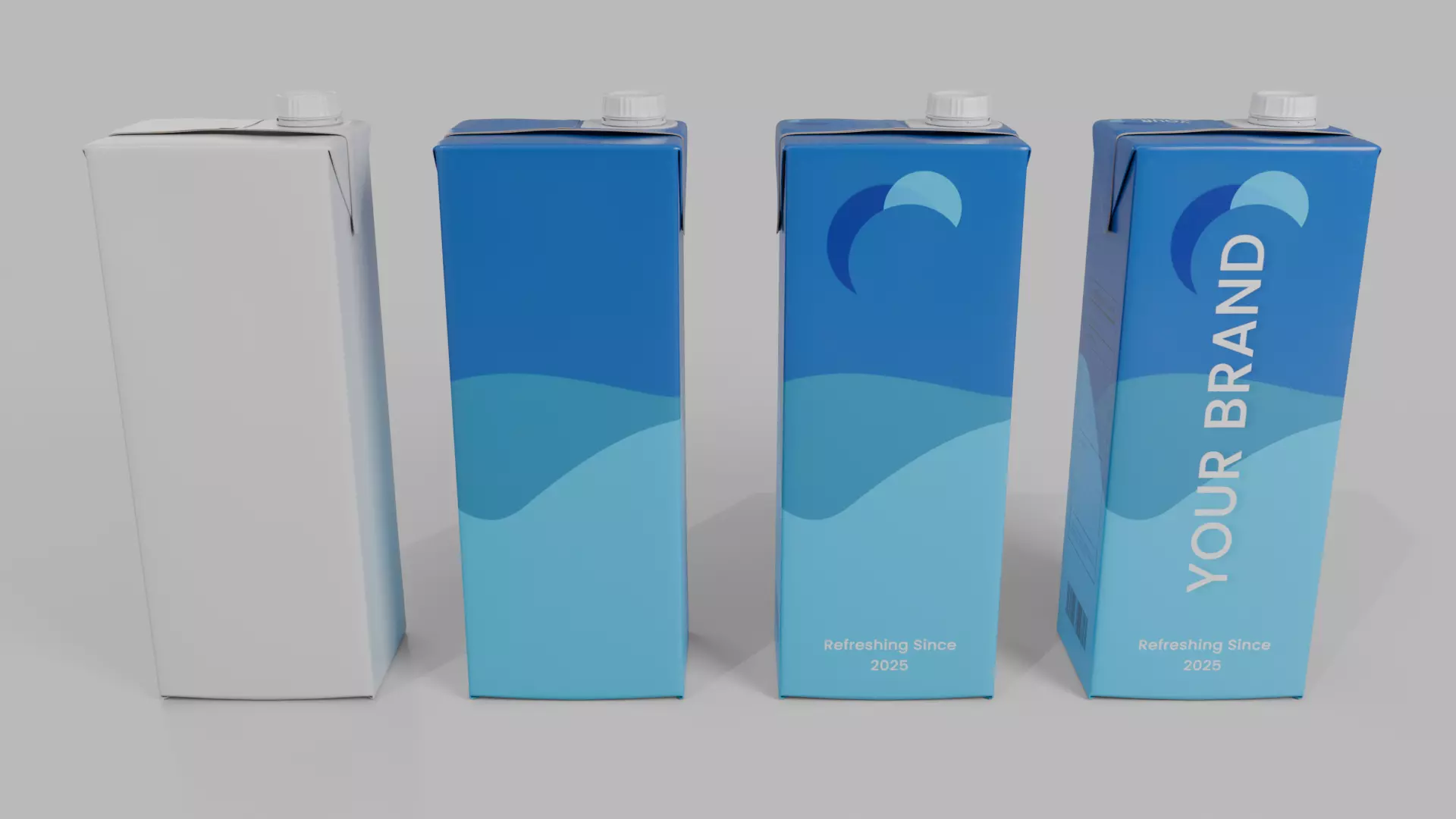 Beverage Carton Brick Full Set - Customizable Pack 3D Model Collection_39