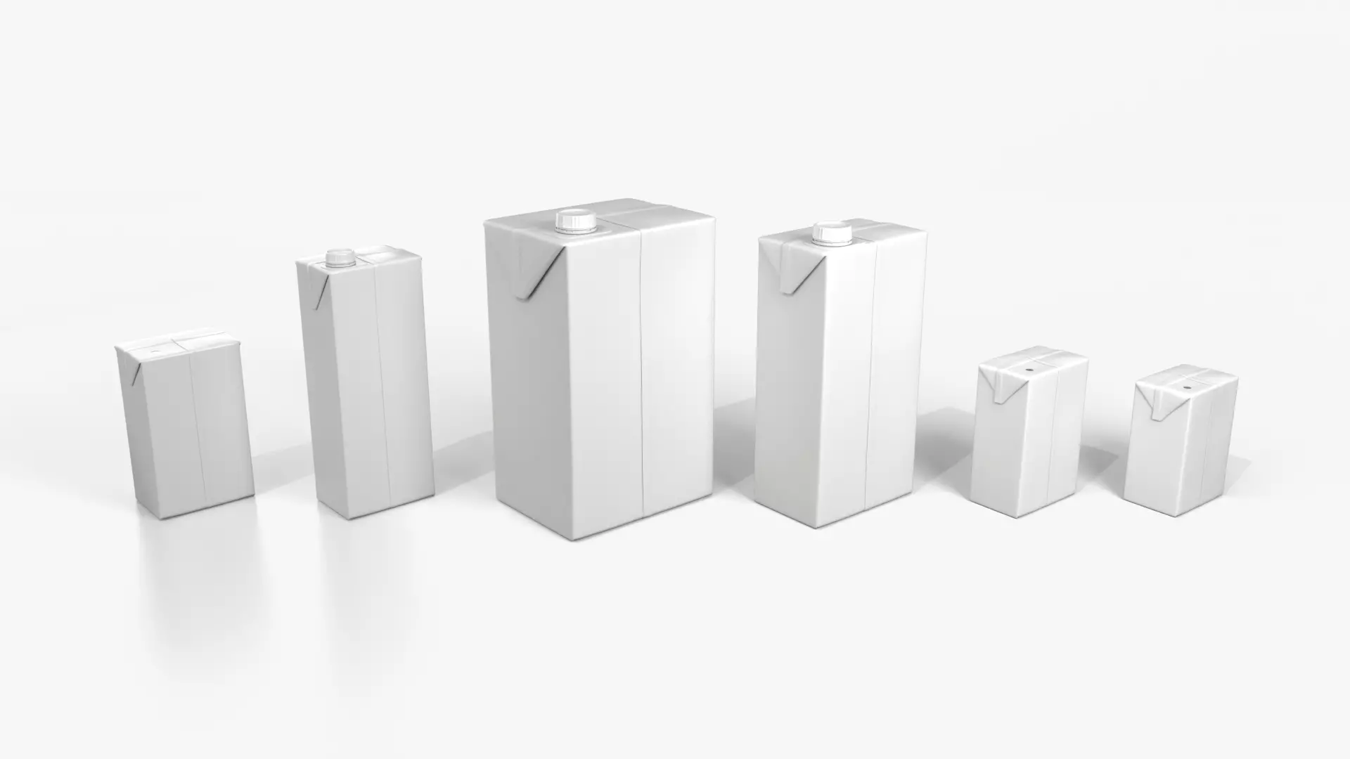 Beverage Carton Brick Full Set - Customizable Pack 3D Model Collection_10