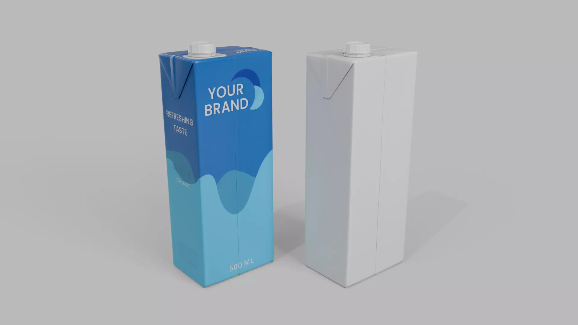 Beverage Carton Brick Full Set - Customizable Pack 3D Model Collection_36