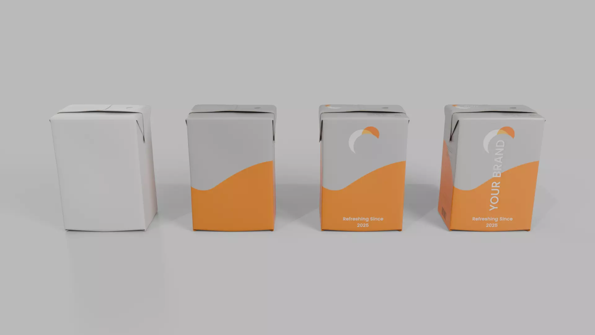 Beverage Carton Brick Full Set - Customizable Pack 3D Model Collection_55