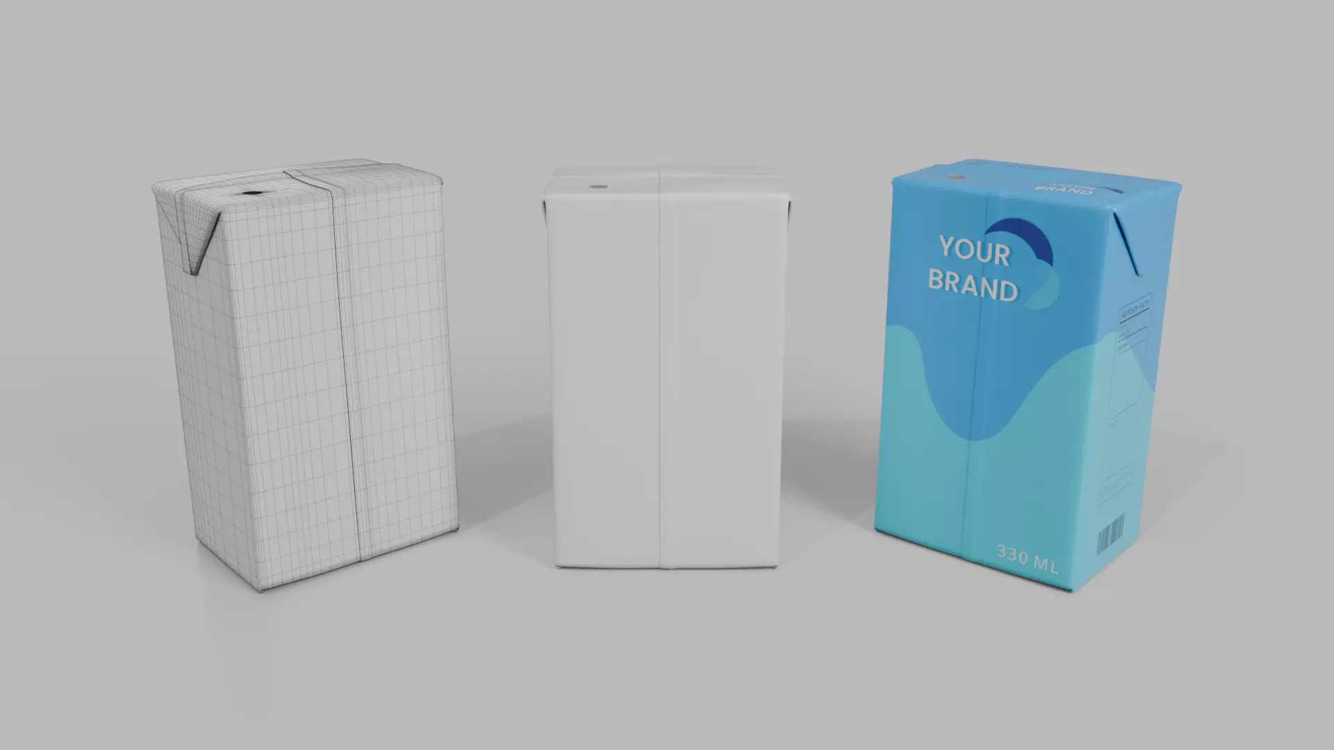 Beverage Carton Brick Full Set - Customizable Pack 3D Model Collection_34