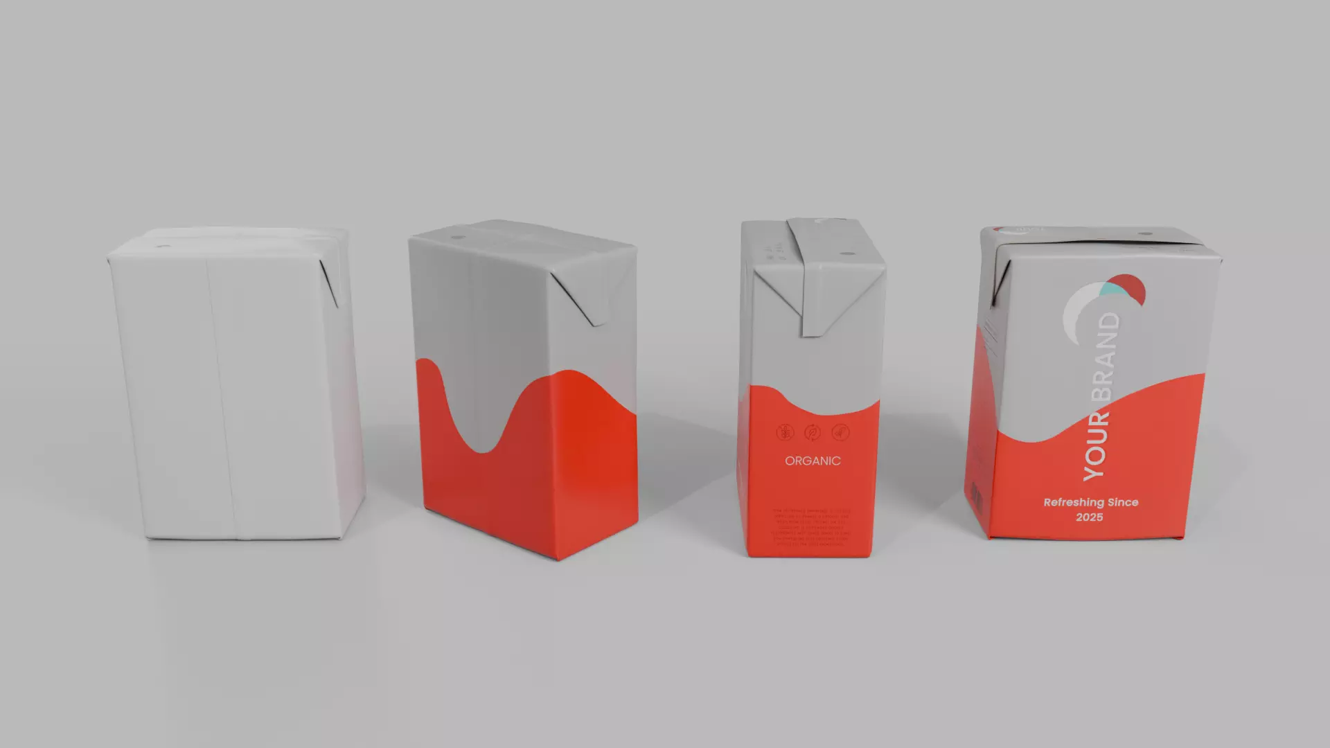 Beverage Carton Brick Full Set - Customizable Pack 3D Model Collection_48