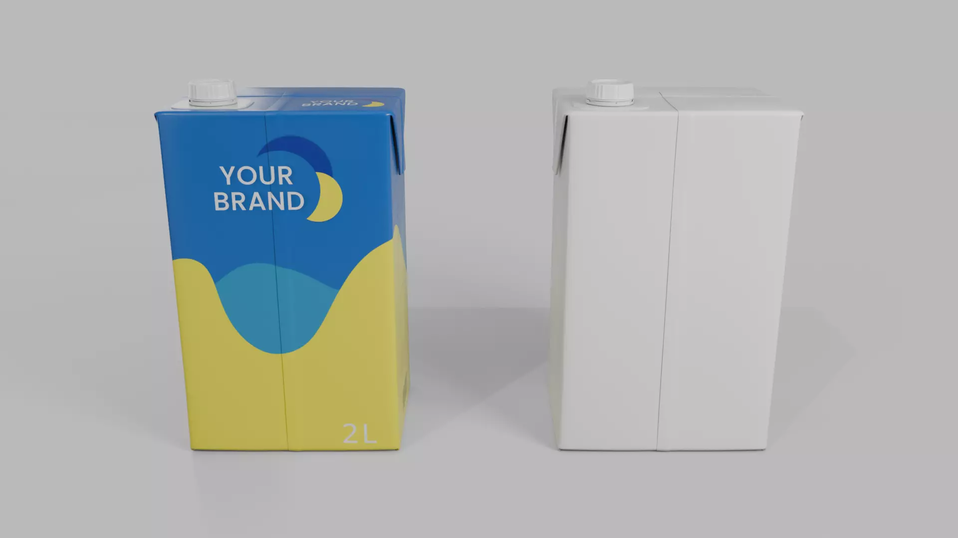 Beverage Carton Brick Full Set - Customizable Pack 3D Model Collection_13