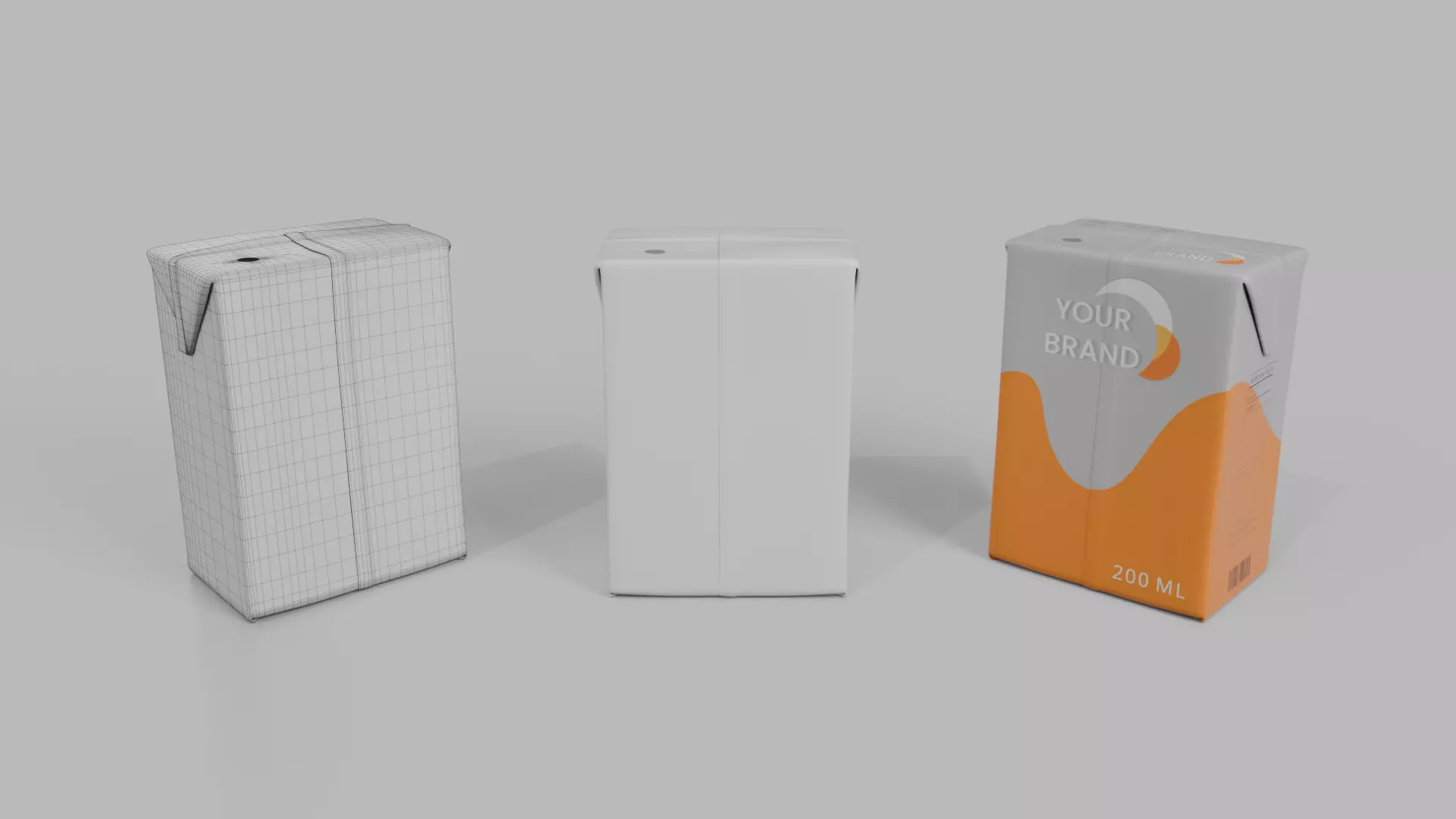 Beverage Carton Brick Full Set - Customizable Pack 3D Model Collection_58