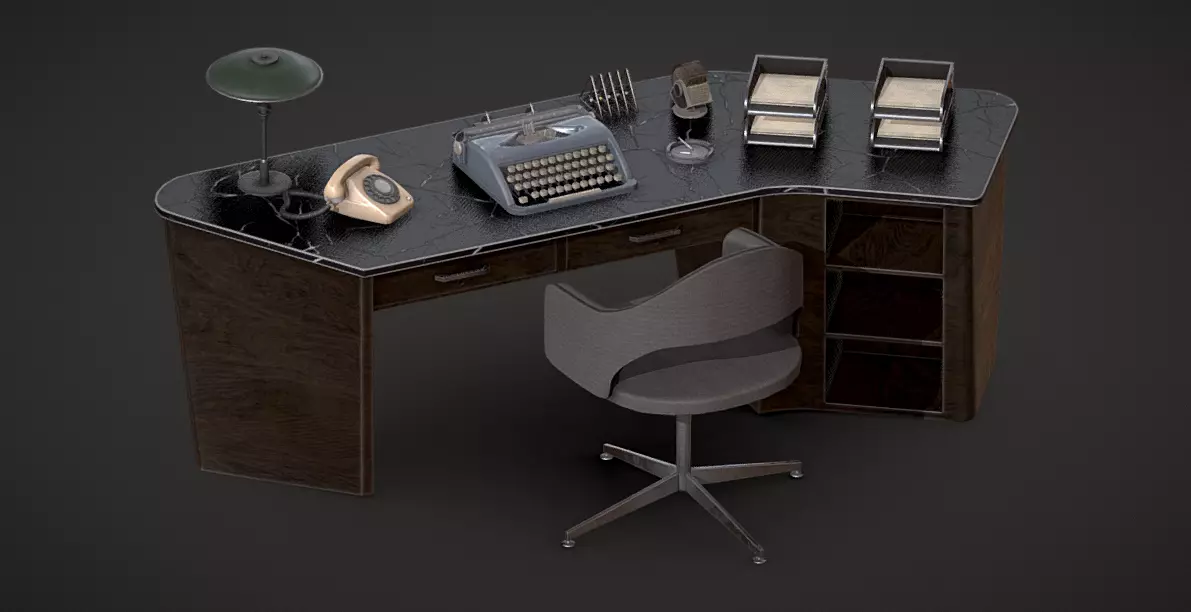 Retro Office Supplies 3D model