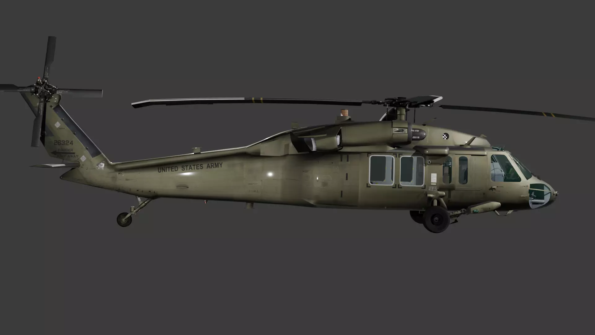 UH60-V Black Hawk FULL INTERIOR Low-poly 3D model_3