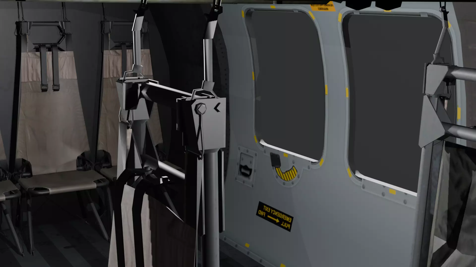 UH60-V Black Hawk FULL INTERIOR Low-poly 3D model_9