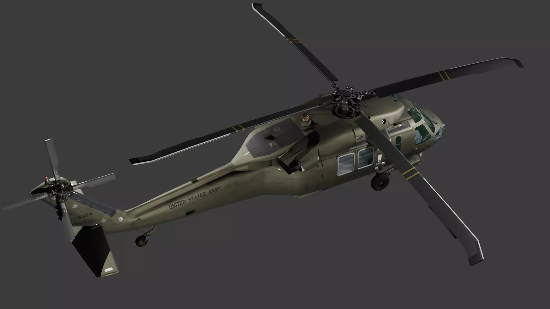 UH60-V Black Hawk FULL INTERIOR Low-poly 3D model_11