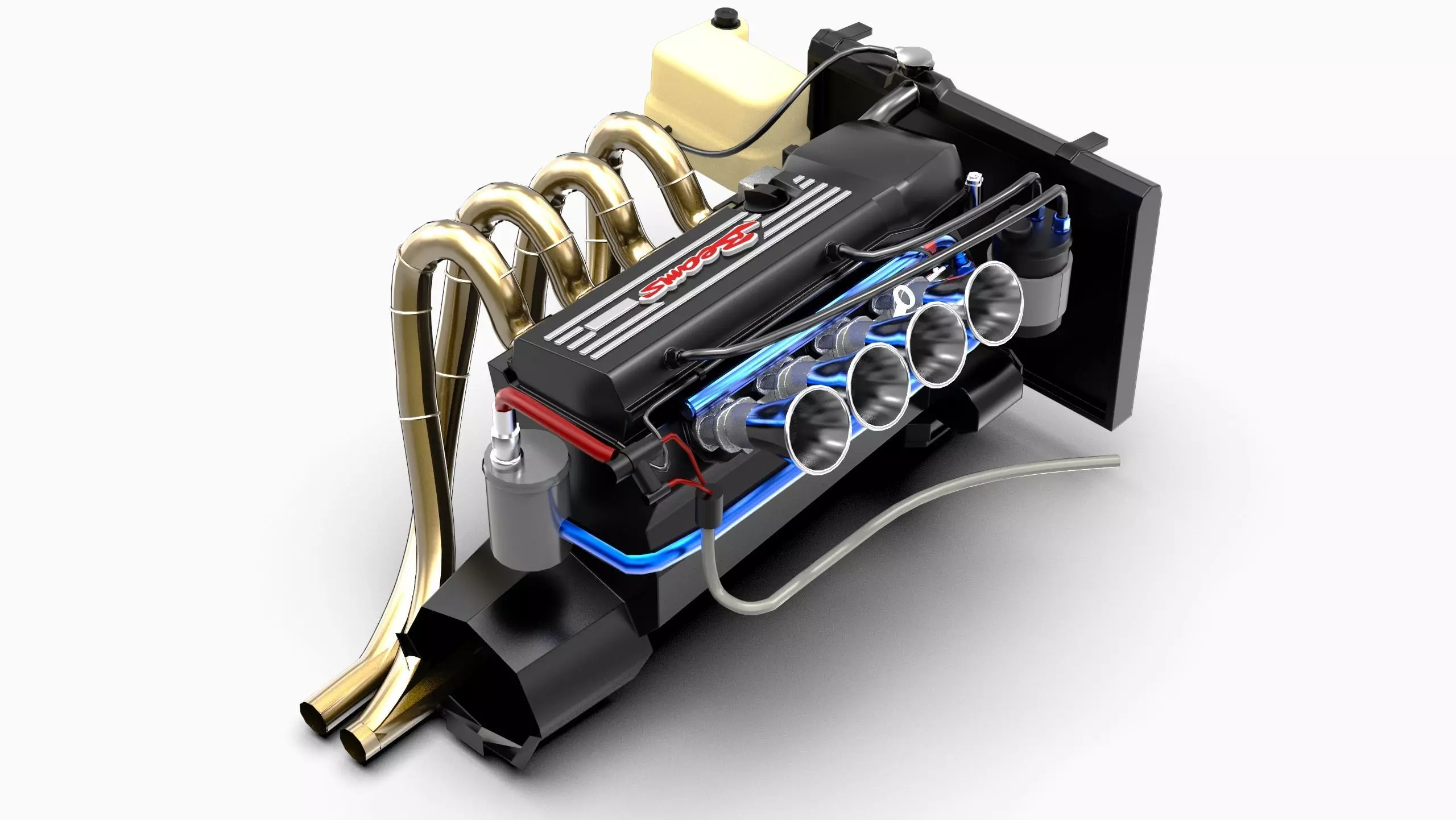 3SGE Beams Toyota Engine Low-poly 3D model_2