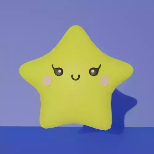 Cute Kawaii Star Plush 3D Model