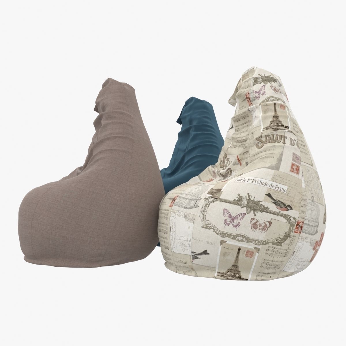 chair set pear 3D model_3