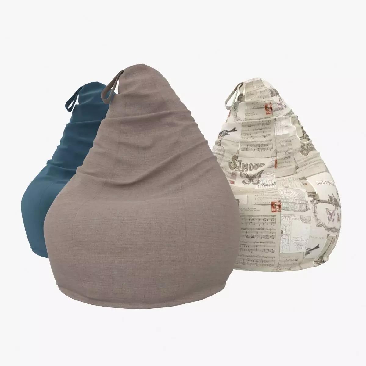 chair set pear 3D model_0