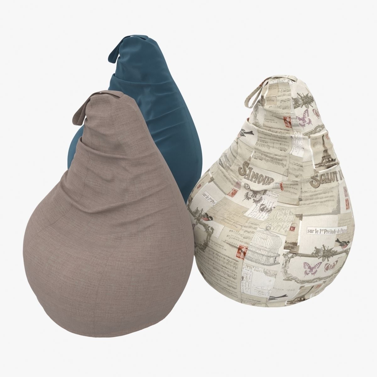 chair set pear 3D model_2