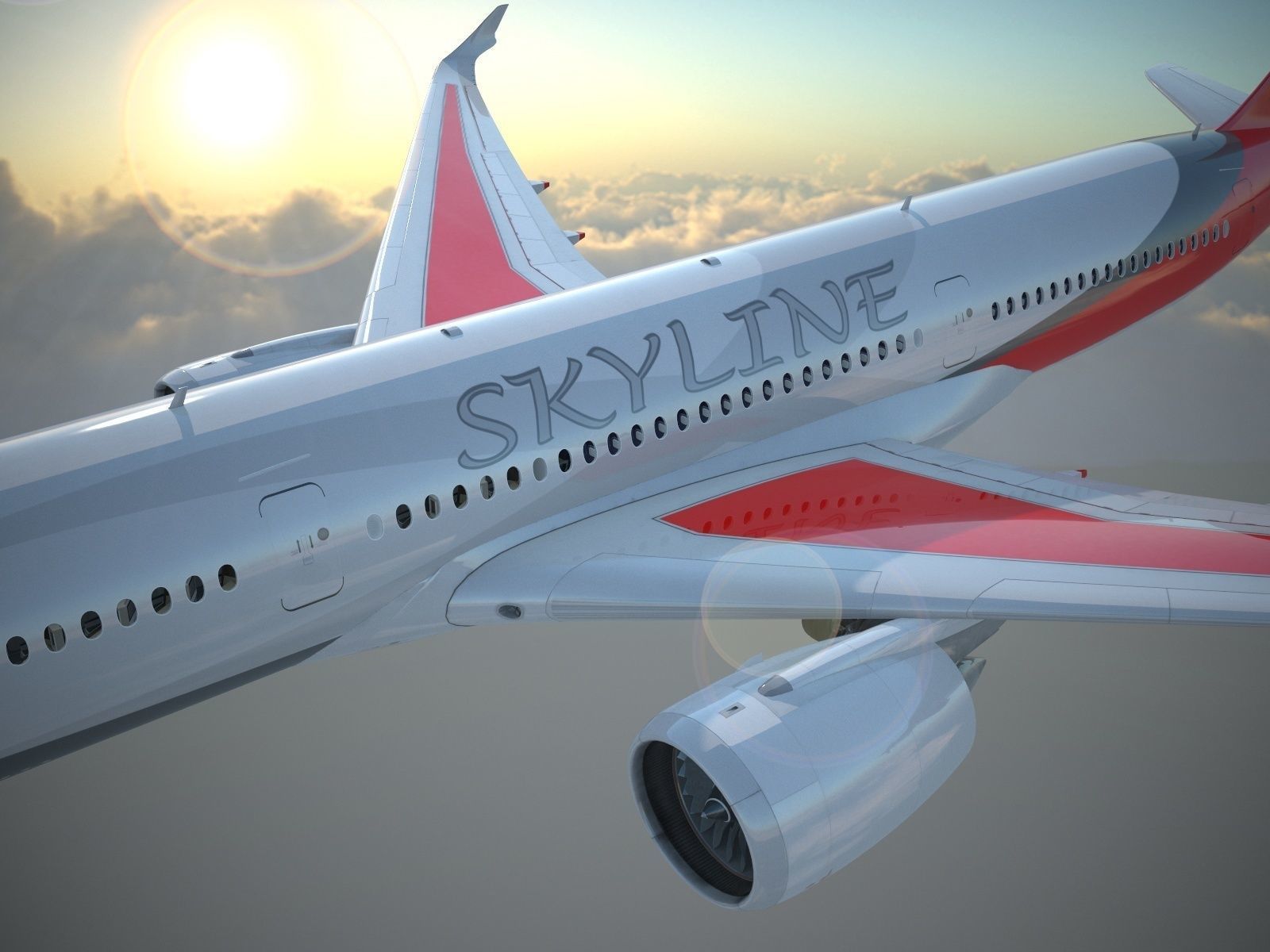 Generic Jet Airliner 3D model_6