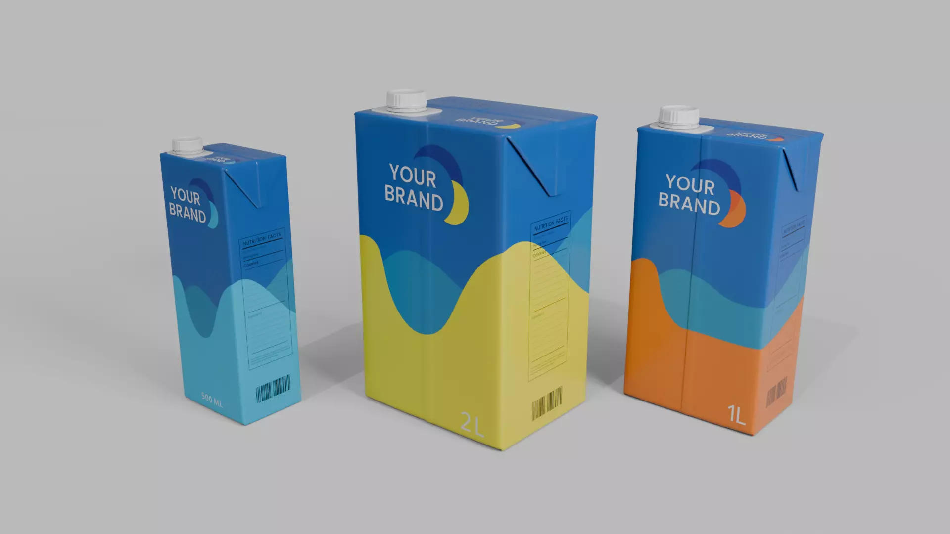 Beverage Carton Brick Large Sizes - Customizable Pack 3D Model Collection_6