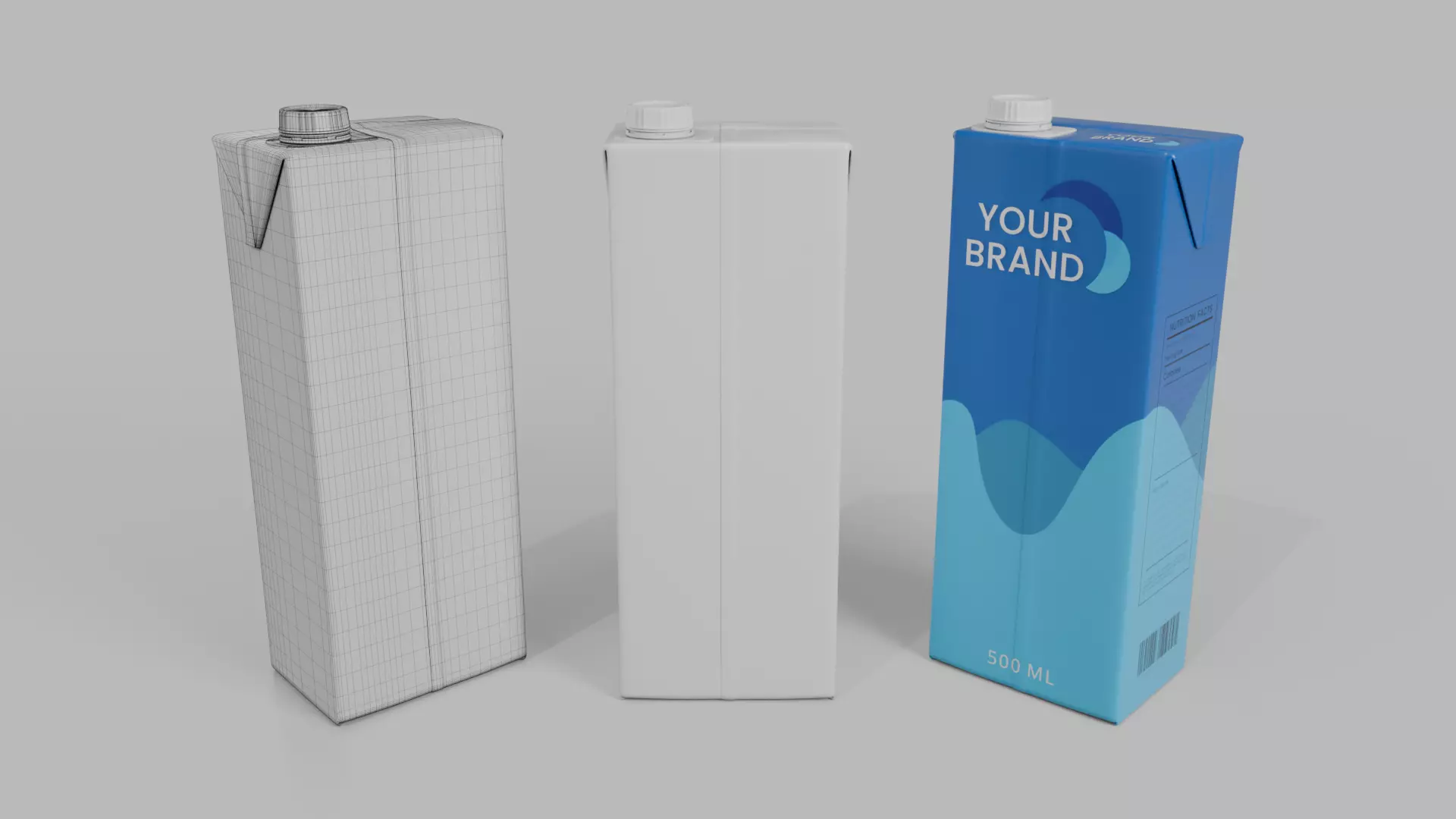 Beverage Carton Brick Large Sizes - Customizable Pack 3D Model Collection_30
