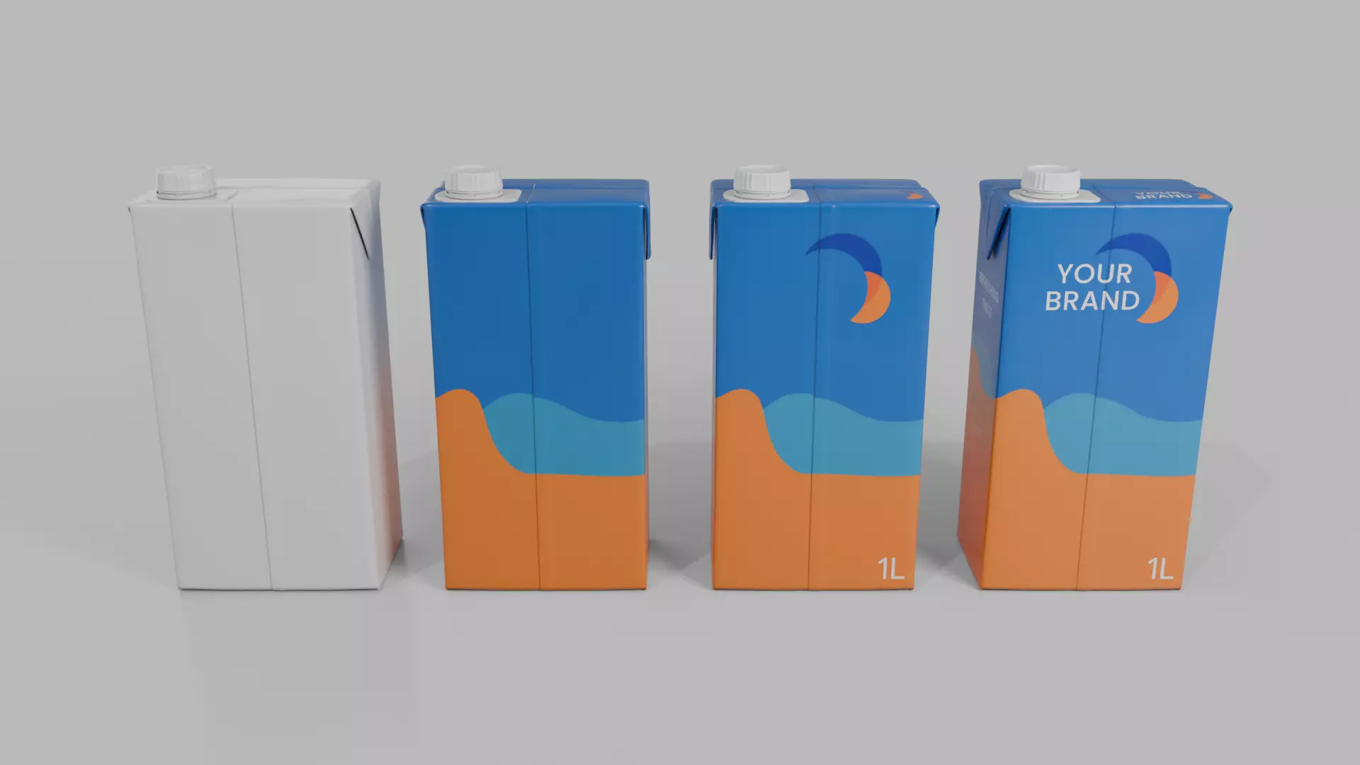 Beverage Carton Brick Large Sizes - Customizable Pack 3D Model Collection_18