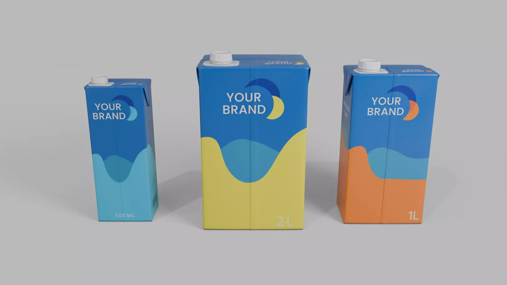 Beverage Carton Brick Large Sizes - Customizable Pack 3D Model Collection_4