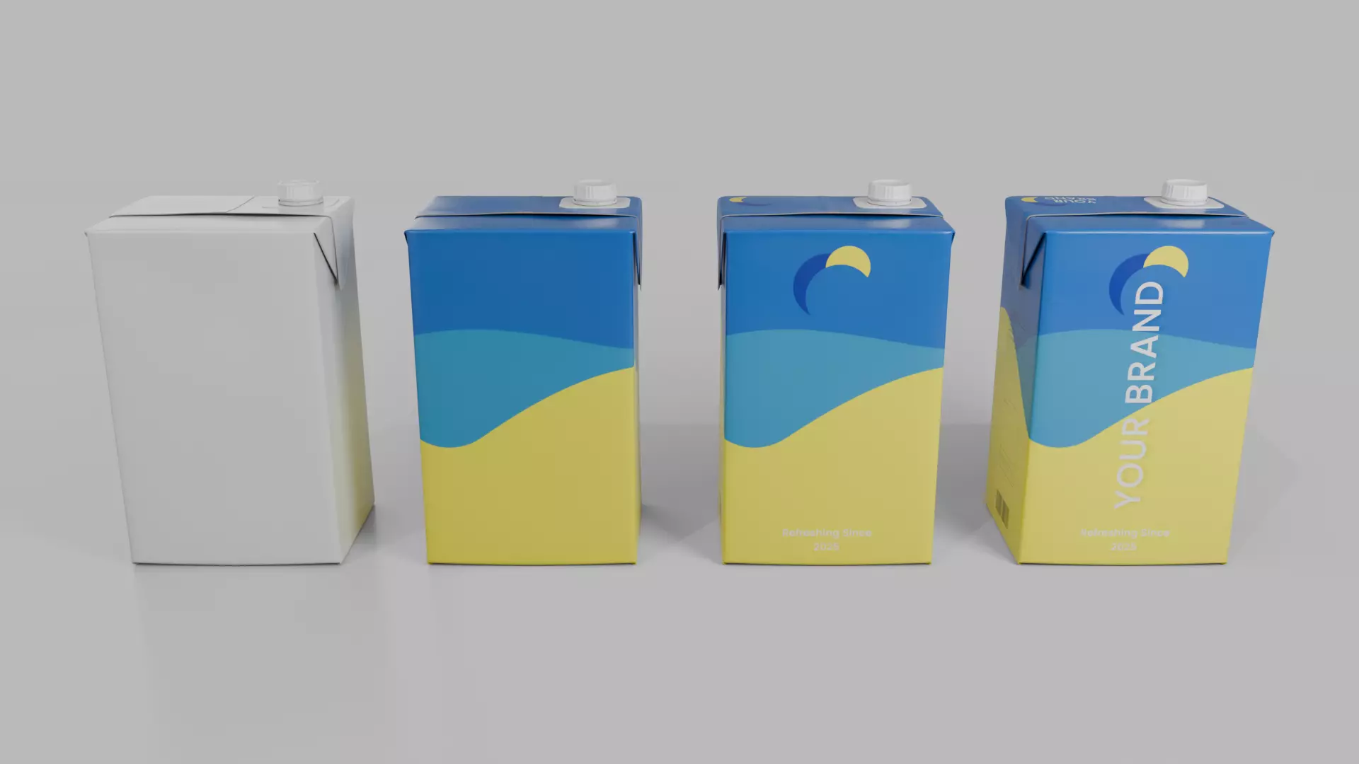 Beverage Carton Brick Large Sizes - Customizable Pack 3D Model Collection_11