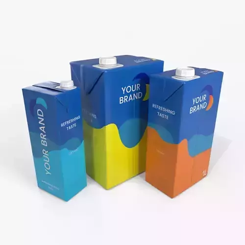 Beverage Carton Brick Large Sizes - Customizable Pack 3D Model Collection Beverage Carton Brick Large Sizes - Customizable Pack 3D Model Collection