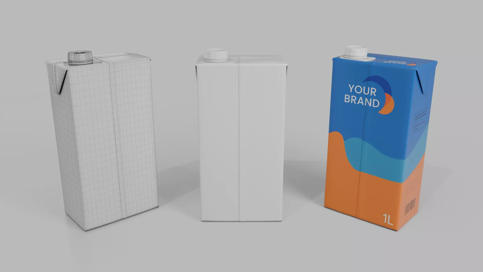 Beverage Carton Brick Large Sizes - Customizable Pack 3D Model Collection_22