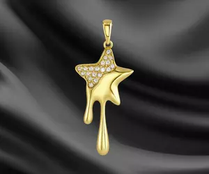 Melting Star Necklace  3D print model_0