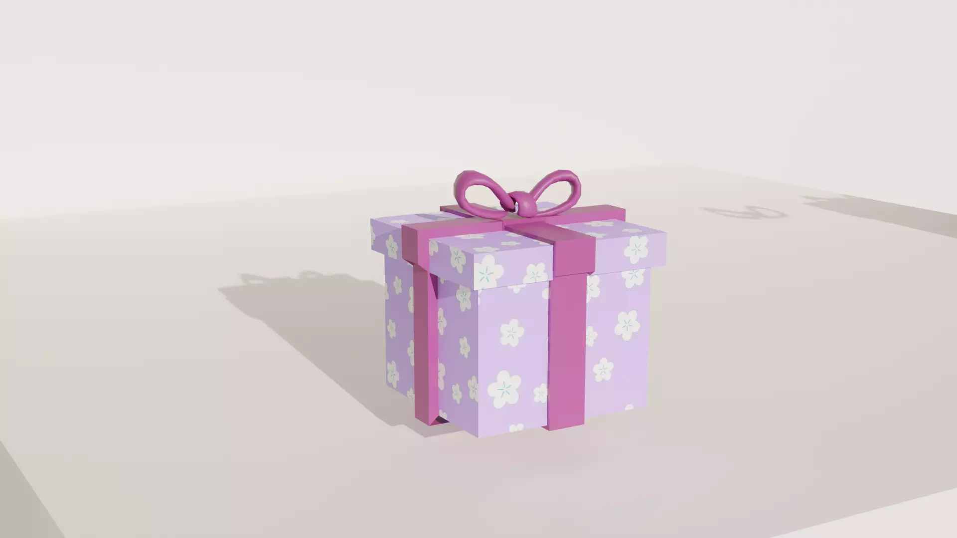 3D Gift Box Decorative Box Low-poly 3D model_1