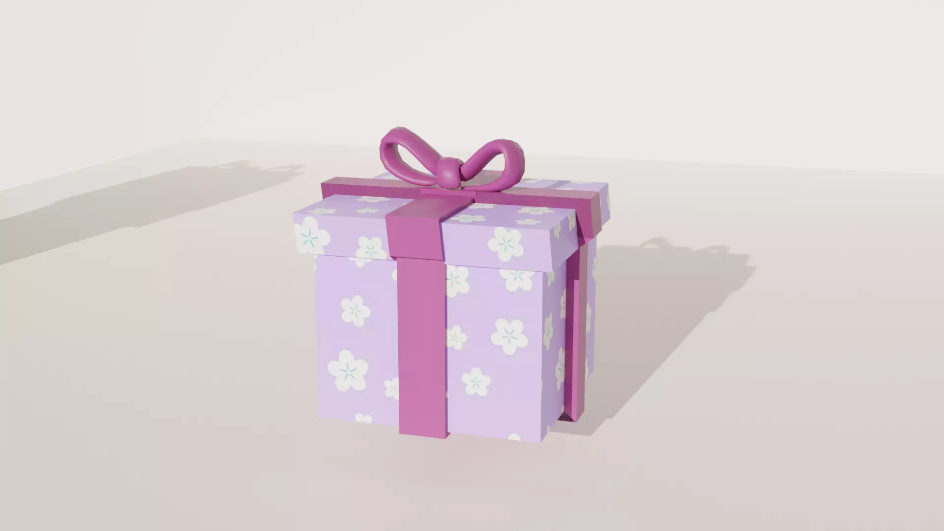 3D Gift Box Decorative Box Low-poly 3D model_0