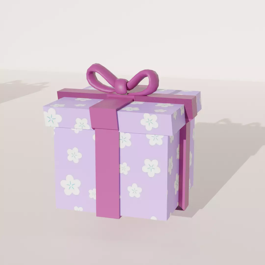 3D Gift Box Decorative Box Low-poly 3D model_2