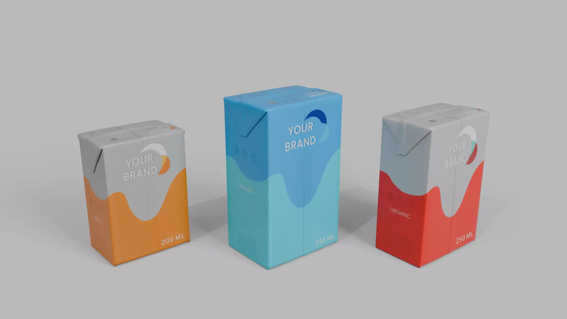 Beverage Carton Brick Small Sizes - Customizable Pack 3D Model Collection_6