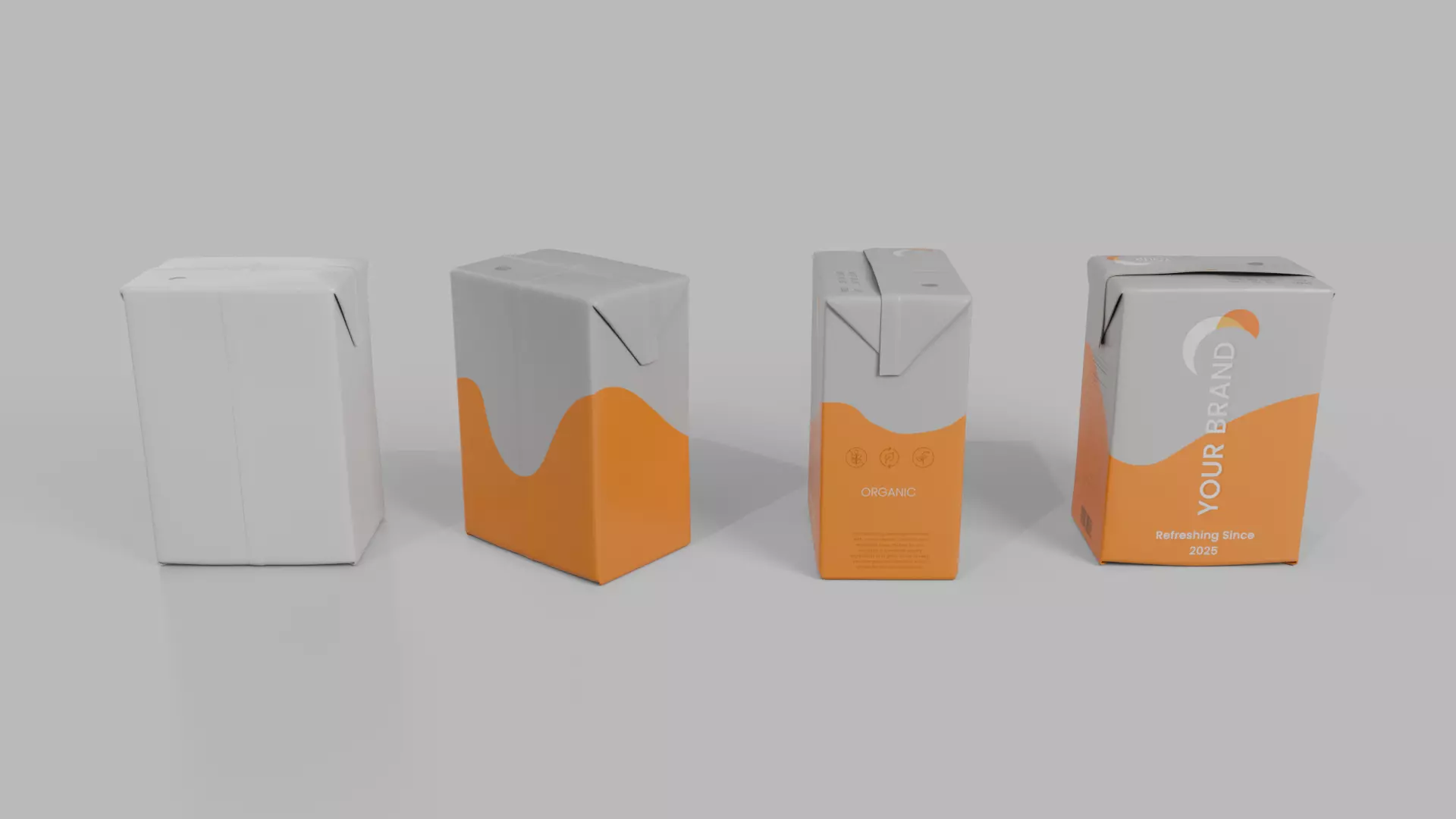 Beverage Carton Brick Small Sizes - Customizable Pack 3D Model Collection_28