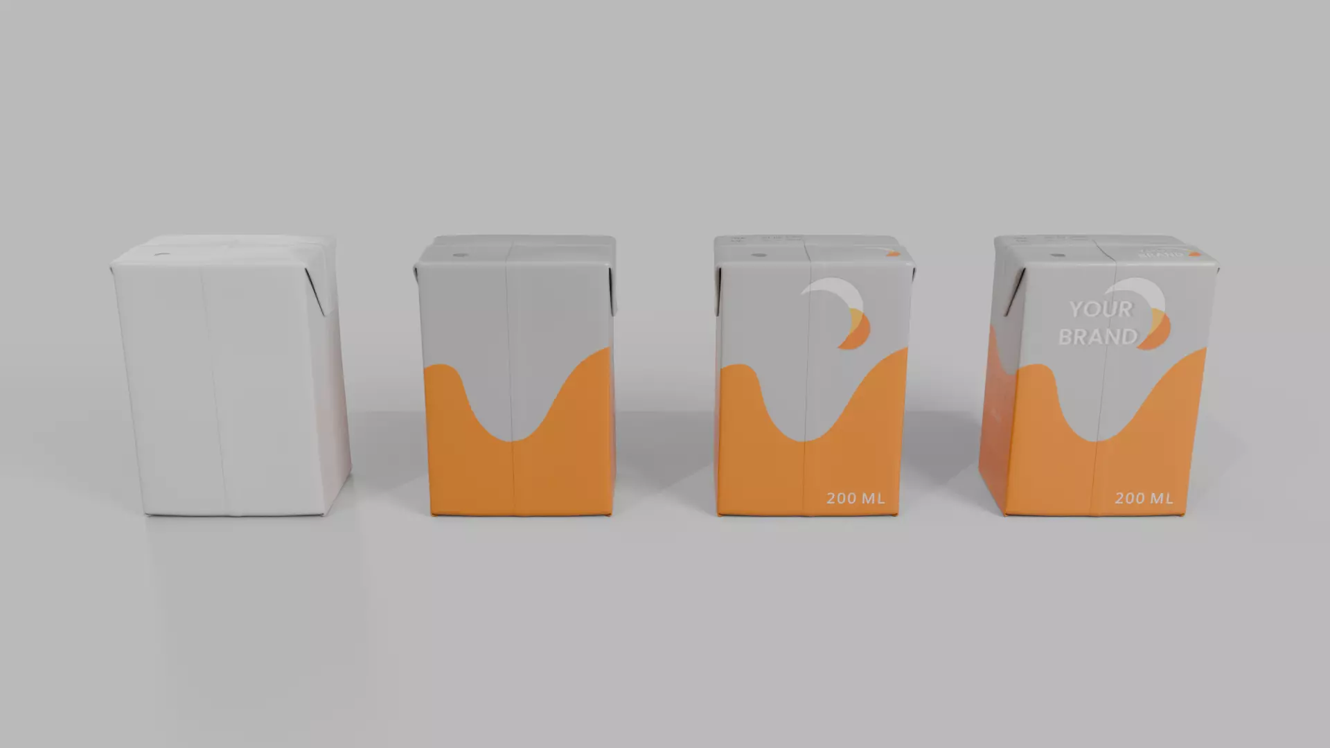 Beverage Carton Brick Small Sizes - Customizable Pack 3D Model Collection_26