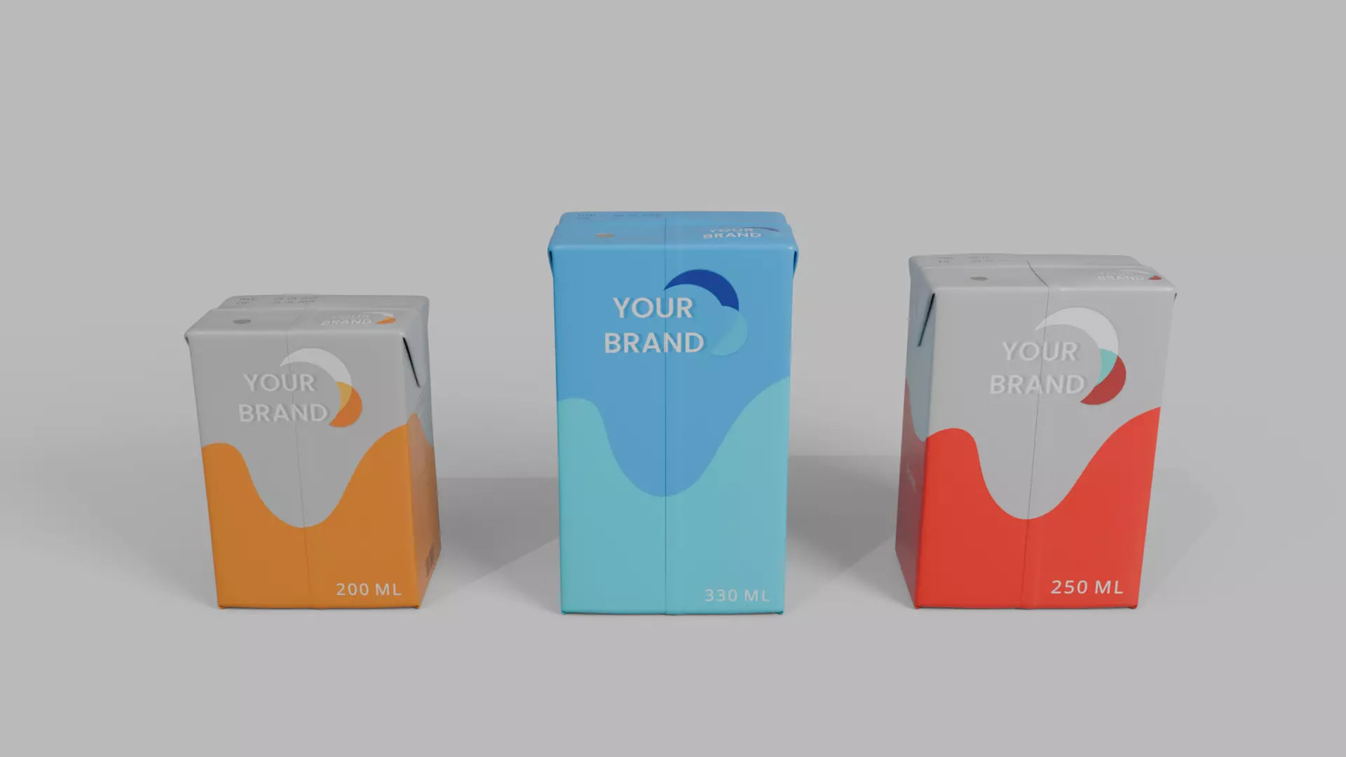 Beverage Carton Brick Small Sizes - Customizable Pack 3D Model Collection_4
